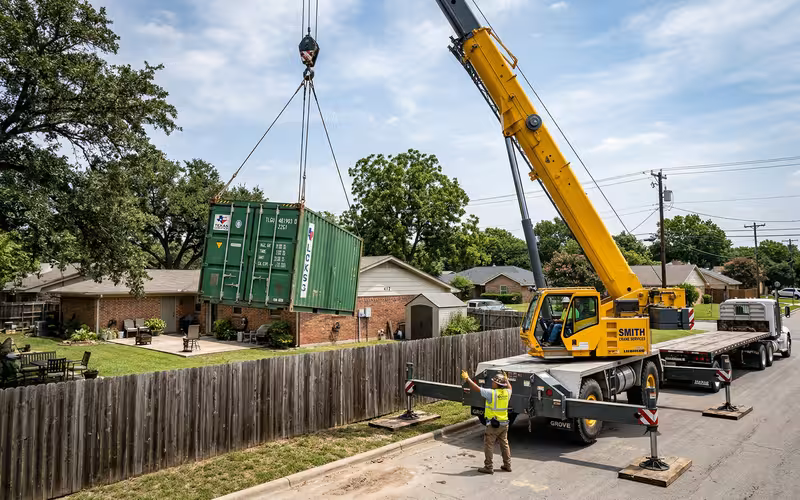 Flatbed and crane delivery