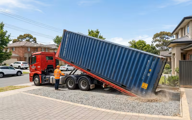 Tilt-bed truck delivery